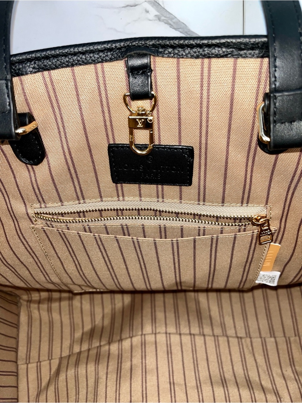Black Embossed Monogram Logo Carryall Tote Bag - Picture 9 of 12
